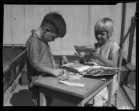 Children at craft table, Los Angeles, circa 1935