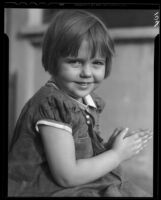Girl clapping hands, Los Angeles, circa 1935