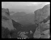 Rock formations and valley near Saddle Peak, Los Angeles, 1927