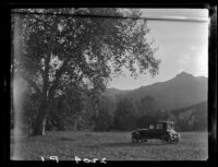 Automobile parked in area near Saddle Peak, Los Angeles, [1920s]
