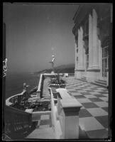 Villa de Leon (Leon Kauffmann residence), terrace and coast view, Pacific Palisades, 1929