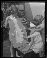 Children playing pin the tail on the bunny, Santa Monica, 1931