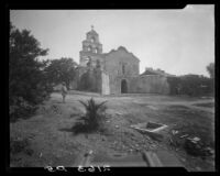 Mission San Diego de Alcalá, external view of the chapel façade and bell cote, San Diego, 1931
