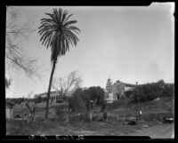 Mission San Diego de Alcalá, distant view towards the chapel facade, San Diego, 1931