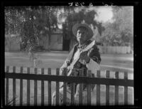 Eugene R. Plummer with guitar, West Hollywood, 1927