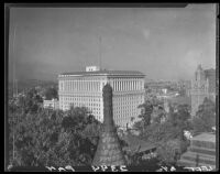Hall of Justice seen from the Bradbury house on Bunker Hill, Los Angeles, 1928