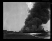 Fire, Ocean Park Pier and Lick Pier, Santa Monica and Venice, 1924