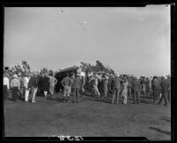 Crowd of people at airfield, [1920s?]