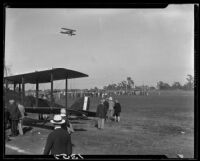 Biplanes and crowd, [1920s?]