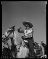 Equestrian at the Palm Springs Field Club during the Desert Circus Rodeo, Palm Springs, 1938