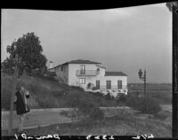 Miramar Estates, house on corner, Pacific Palisades, 1927