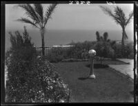 Miramar Estates housing development, view from yard of house, Pacific Palisades, 1927