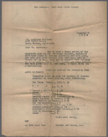 Typewritten letter to Adelbert Bartlett from Mertens and Price, Inc. requesting Sunday Players photographs, 1938