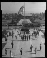 Flag raising ceremony, Los Angeles High School, Los Angeles, 1940