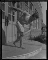 High school discus thrower, Los Angeles High School, Los Angeles, 1932