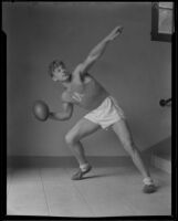 High school football player, Los Angeles High School, Los Angeles, 1932