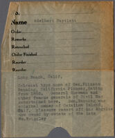 Negative envelope describing photographs of Phineas Banning residence, Wilmington, 1929