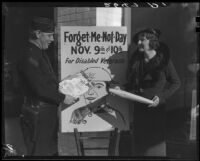 Poster advertising Forget-Me-Not Day for Disabled Veterans, 1936