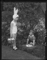 Barbara Jo Cozzens, dressed as Easter bunny, and Donald Eugene Munsey, Santa Monica, 1934