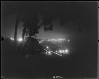 Santa Monica Bay and Santa Monica Pier by night, 1927