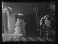 Cotton snowman and dolls, Santa Monica, 1925