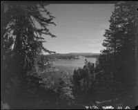 View of lake from Blue Jay Hill, Lake Arrowhead, 1929