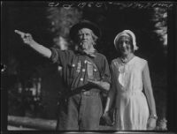 Gold miner Emanuel Abraham Speegle and Jean Riley at Eugene Plummer residence, West Hollywood, 1931