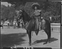 Lawrence Hill on horseback at Eugene Plummer residence, West Hollywood, 1931