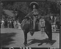 Lawrence Hill on horseback at Eugene Plummer residence,West  Hollywood, 1931
