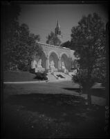 Statues in arches, Great Mausoleum, Forest Lawn, Glendale, [1920s?]