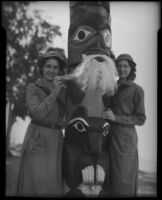 Girl Scouts and totem pole, 1928-1947