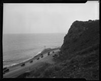Coastal view down slope in the area of the Rancho Malibu la Costa development, Malibu, circa 1927