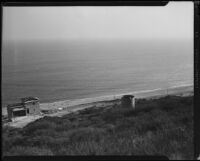 View towards beach house under construction in the Rancho Malibu la Costa development, Malibu, circa 1927