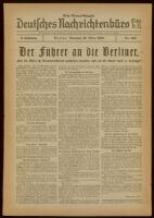 Deutsches Nachrichtenbüro. 5 Jahrg., Nr. 497, 1938 March 29, Erste Morgen-Ausgabe