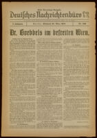Deutsches Nachrichtenbüro. 5 Jahrg., Nr. 509, 1938 March 30, Erste Vormittags-Ausgabe