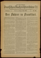 Deutsches Nachrichtenbüro. 5 Jahrg., Nr. 529, 1938 April 1, Erste Morgen-Ausgabe