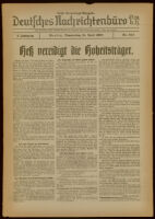 Deutsches Nachrichtenbüro. 5 Jahrg., Nr. 654, 1938 April 21, Erste Vormittags-Ausgabe