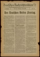 Deutsches Nachrichtenbüro. 5 Jahrg., Nr. 714, 1938 May 1