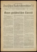 Deutsches Nachrichtenbüro. 5 Jahrg., Nr. 1093, 1938 July [9], Erste Morgen-Ausgabe