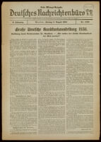 Deutsches Nachrichtenbüro. 5 Jahrg., Nr. 1230, 1938 August 5, Erste Mittags-Ausgabe