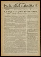 Deutsches Nachrichtenbüro. 5 Jahrg., Nr. 1350, 1938 August 29, Erste Morgen-Ausgabe