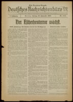 Deutsches Nachrichtenbüro. 5 Jahrg., Nr. 1444, 1938 September 16, Erste Vormittags-Ausgabe