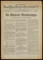 Deutsches Nachrichtenbüro. 5 Jahrg., Nr. 1571, 1938 September 30, Erste Morgen-Ausgabe