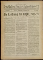 Deutsches Nachrichtenbüro. 5 Jahrg., Nr. 1620, 1938 October 6, Erste Vormittags-Ausgabe