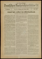 Deutsches Nachrichtenbüro. 5 Jahrg., Nr. 1762, 1938 October [31], Erste Morgen-Ausgabe