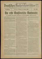 Deutsches Nachrichtenbüro. 5 Jahrg., Nr. 1764, 1938 October 31, Erste Vormittags-Ausgabe