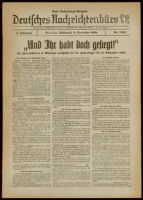 Deutsches Nachrichtenbüro. 5 Jahrg., Nr. 1829, 1938 November 9, Erste Nachmittags-Ausgabe