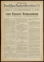 Deutsches Nachrichtenbüro. 5 Jahrg., Nr. 2058, 1938 December 15, Erste Mittags-Ausgabe