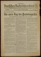 Deutsches Nachrichtenbüro. 5 Jahrg., 1938 September 9, Sonder-Ausgabe Nr. 26: "Partietag Grossdeutschlands"