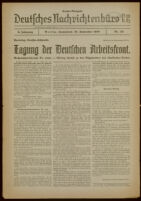 Deutsches Nachrichtenbüro. 5 Jahrg., 1938 September 10, Sonder-Ausgabe Nr. 32: 